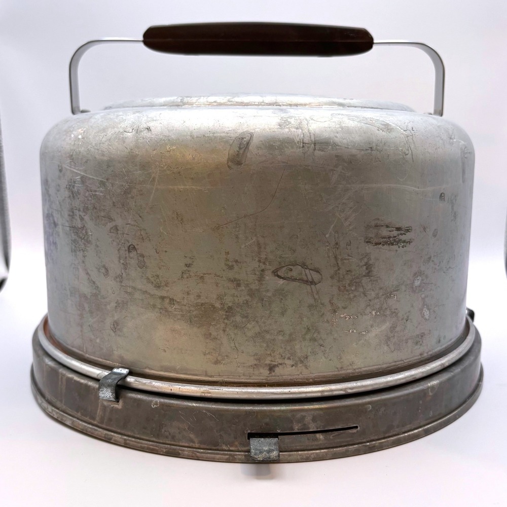 Vtg‎ Mirro Aluminum Locking Cake Carrier Saver Lid Dome #2002M Mid Century 1950s
